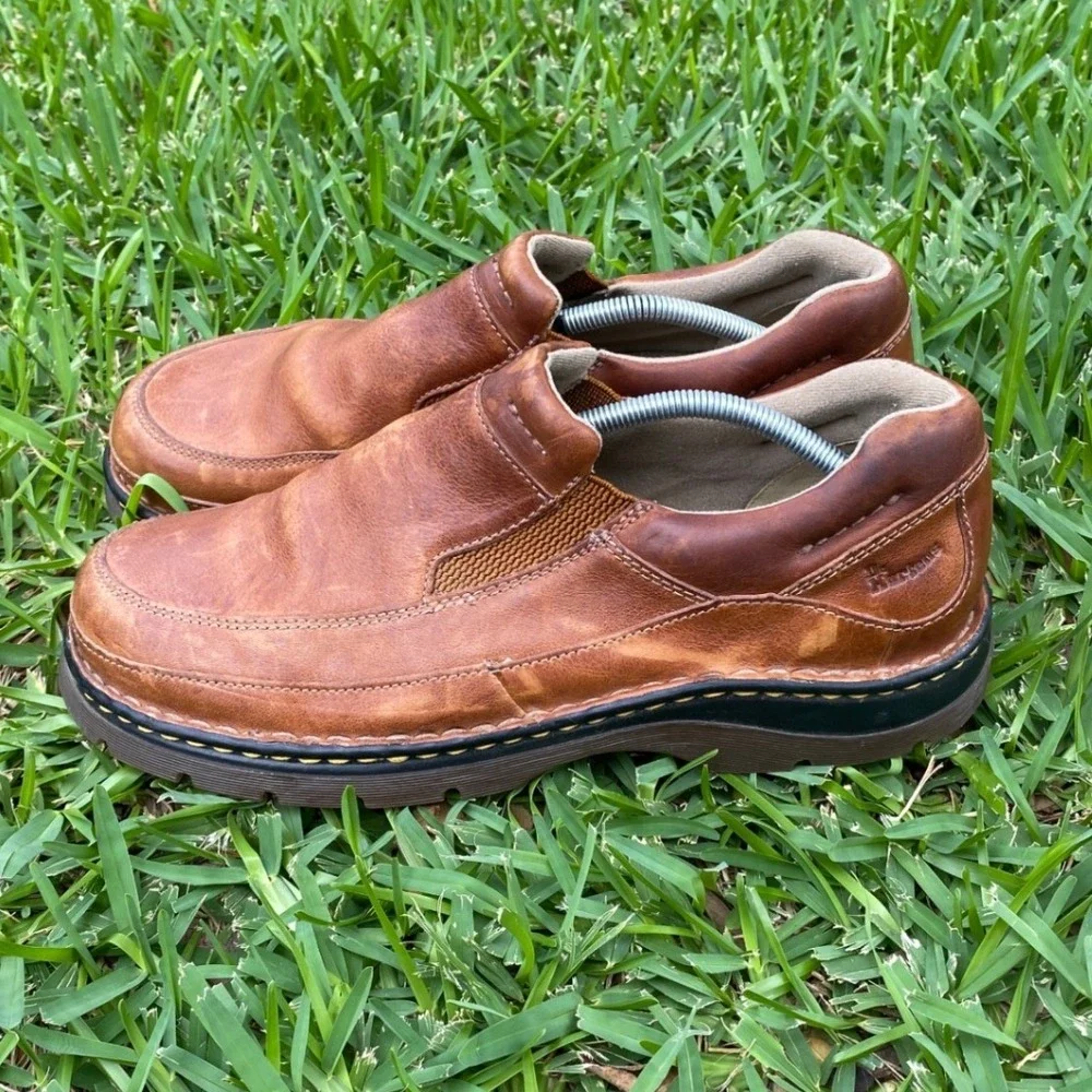 Dr. Martens 8B79 Mens Brown Leather Slip On Loafers Size US 12 Moc Toe Shoes
